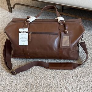 Brown Leather Duffle Bag